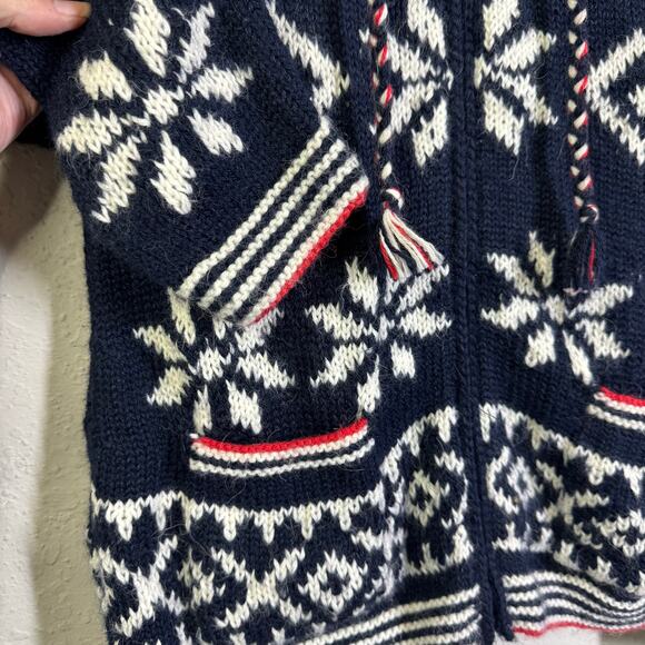 THE ALPACA CONNECTION Sweater Large Hoodie Cardigan Fair Isle Full Zip Llama - Picture 8 of 15